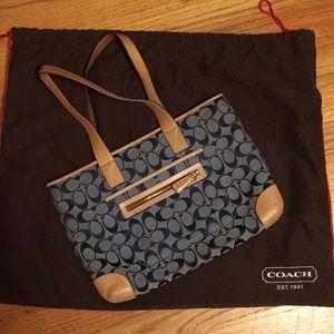 Navy blue coach purse